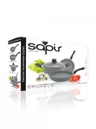 Комплект тигани и тенджера SAPIR Marble Cook SP 1318 CS4B, 4 части, Мраморно покритие, Сив - Код G8271