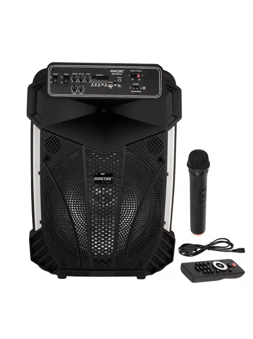 Активна тонколона Rancore RS151X, 16W, 65dB, USB кабел, дистанционно управление, безжичен микрофон, Черен - Код G8737