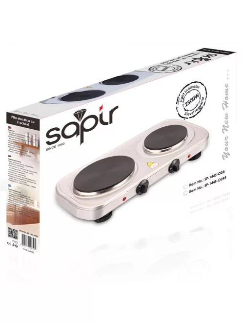 Двоен електрически котлон SAPIR SP 1445 ODRS, 2500W, Регулатор с ключ, Сребрист - Код G9123