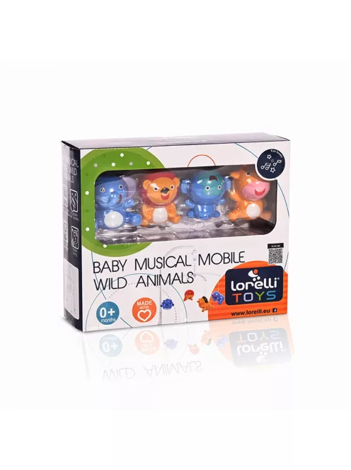 Музикална въртележка LORELLI WILD ANIMALS, Бял