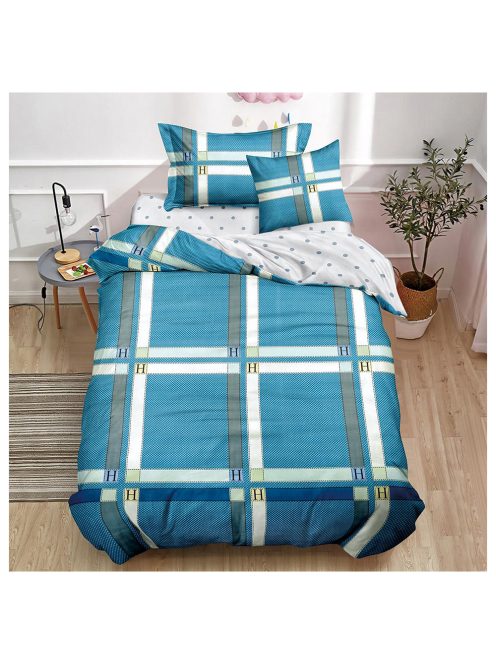 Komplet posteljnine z obojestranskim dizajnom in elastiko („ena oseba in pol“) znamke EmonaMall, iz 4 delov - Model S14569